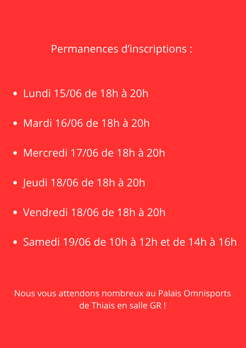 Permanences d'inscriptions !