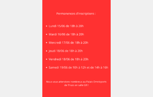 Permanences d'inscriptions !